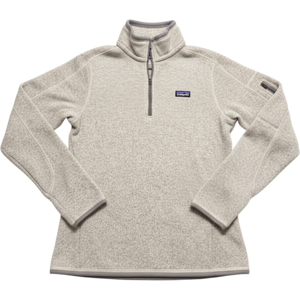 Patagonia Womens Better Sweater 1/4 Zip Fleece Pullover Oatmeal Heather Grey S